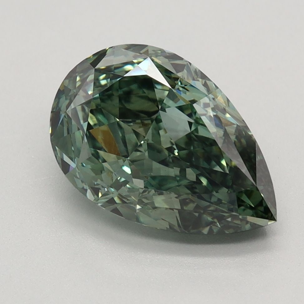 Loose Diamond - PEAR 2.39ct Fancy Vivid Green VS1: Loose Diamond - PEAR 2.39ct Fancy Vivid Green VS1 Source: This is a real non-mined Diamond that has been grown in a lab Shape: PEAR Carats: 2.39 Color: Fancy Vivid Green Certification: IGI Video: