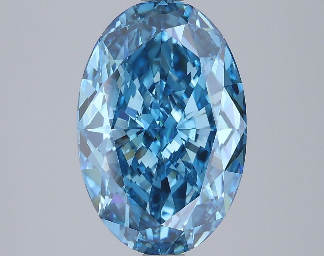 Loose Diamond - OVAL 4.03ct Fancy Vivid Blue VS1: Loose Diamond - OVAL 4.03ct Fancy Vivid Blue VS1 Source: This is a real non-mined Diamond that has been grown in a lab Shape: OVAL Carats: 4.03 Color: Fancy Vivid Blue Certification: IGI Video: