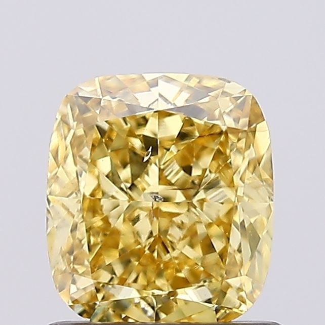 Loose Diamond - CUSHION MODIFIED 1.0ct Fancy Intense Yellow SI1: Loose Diamond - CUSHION MODIFIED 1.0ct Fancy Intense Yellow SI1 Source: This is a real non-mined Diamond that has been grown in a lab Shape: CUSHION MODIFIED Carats: 1.0 Color: Fancy Intense Yellow Ce