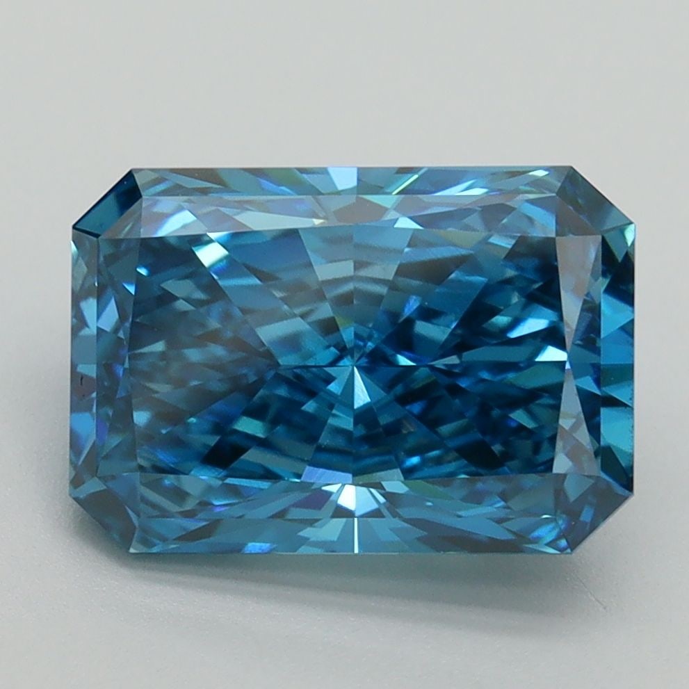 Loose Diamond - RADIANT 3.58ct Fancy Vivid Blue VS1: Loose Diamond - RADIANT 3.58ct Fancy Vivid Blue VS1 Source: This is a real non-mined Diamond that has been grown in a lab Shape: RADIANT Carats: 3.58 Color: Fancy Vivid Blue Certification: IGI Video: