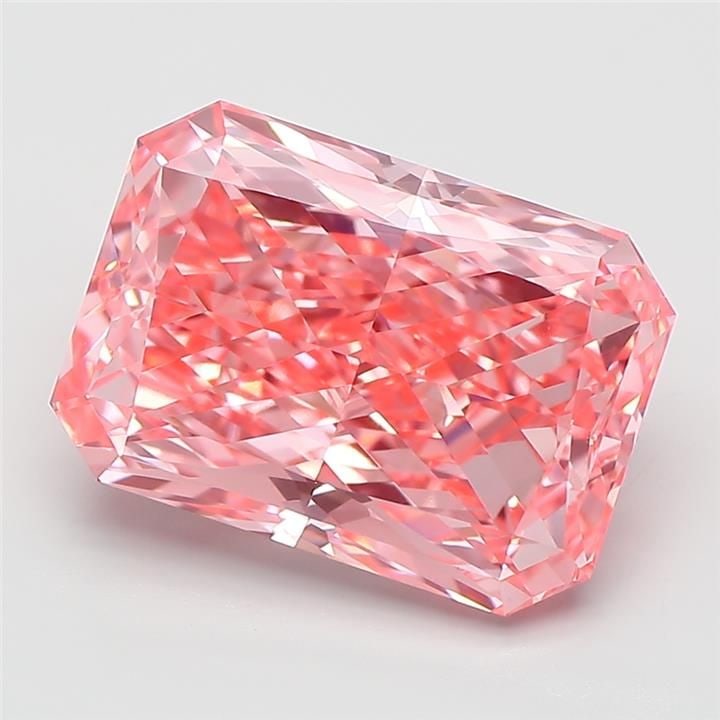Loose Diamond - RADIANT 5.01ct Fancy Vivid Pink VVS2: Loose Diamond - RADIANT 5.01ct Fancy Vivid Pink VVS2 Source: This is a real non-mined Diamond that has been grown in a lab Shape: RADIANT Carats: 5.01 Color: Fancy Vivid Pink Certification: IGI Video: