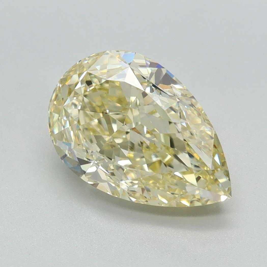 Loose Diamond - PEAR 2.3ct Fancy Yellow VVS2: Loose Diamond - PEAR 2.3ct Fancy Yellow VVS2 Source: This is a real non-mined Diamond that has been grown in a lab Shape: PEAR Carats: 2.3 Color: Fancy Yellow Certification: IGI Video: