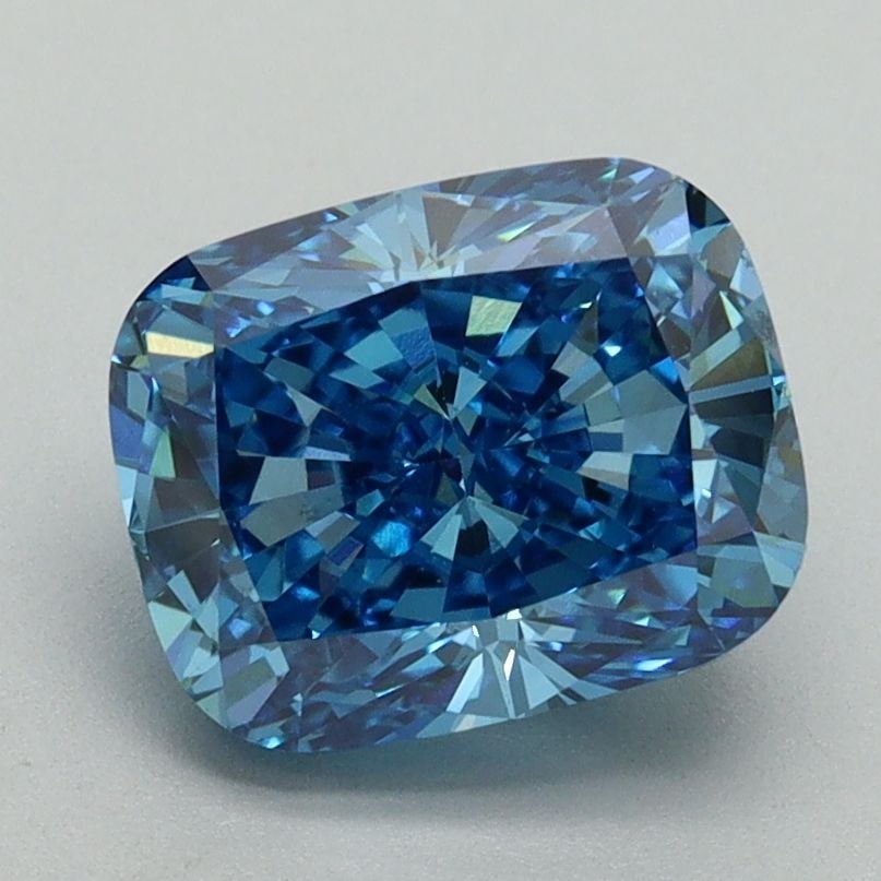 Loose Diamond - CUSHION BRILLIANT 2.28ct Fancy Vivid Blue VS1: Loose Diamond - CUSHION BRILLIANT 2.28ct Fancy Vivid Blue VS1 Source: This is a real non-mined Diamond that has been grown in a lab Shape: CUSHION BRILLIANT Carats: 2.28 Color: Fancy Vivid Blue Certif