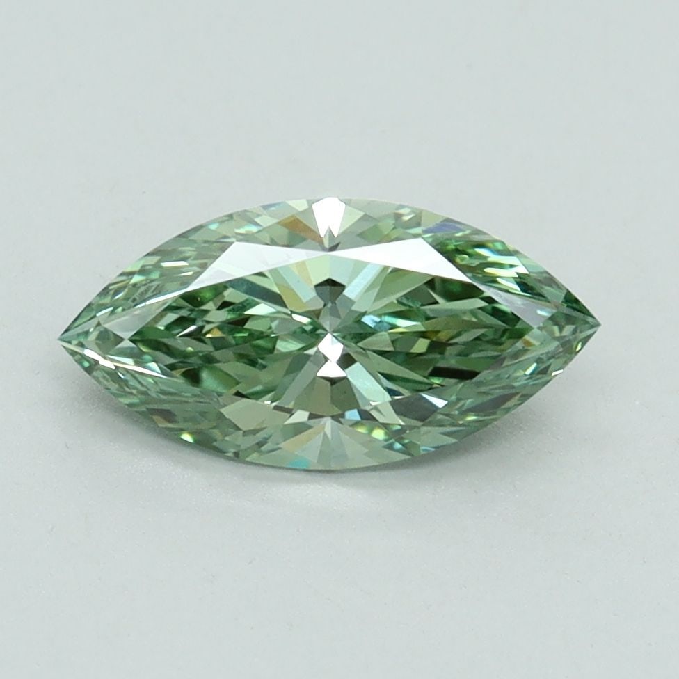 Loose Diamond - MARQUISE 1.08ct Fancy Vivid Green VS1: Loose Diamond - MARQUISE 1.08ct Fancy Vivid Green VS1 Source: This is a real non-mined Diamond that has been grown in a lab Shape: MARQUISE Carats: 1.08 Color: Fancy Vivid Green Certification: IGI Vid