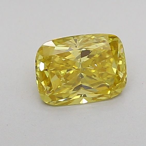 Loose Diamond - CUSHION BRILLIANT 0.7ct Fancy Vivid Yellow VS2: Loose Diamond - CUSHION BRILLIANT 0.7ct Fancy Vivid Yellow VS2 Source: This is a real non-mined Diamond that has been grown in a lab Shape: CUSHION BRILLIANT Carats: 0.7 Color: Fancy Vivid Yellow Cert