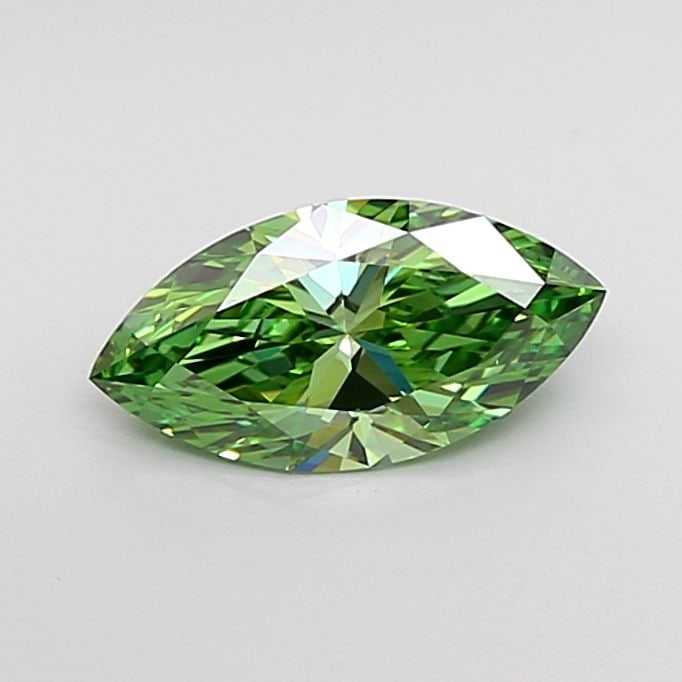 Loose Diamond - MARQUISE 0.88ct Fancy Vivid Green VS1: Loose Diamond - MARQUISE 0.88ct Fancy Vivid Green VS1 Source: This is a real non-mined Diamond that has been grown in a lab Shape: MARQUISE Carats: 0.88 Color: Fancy Vivid Green Certification: IGI Vid