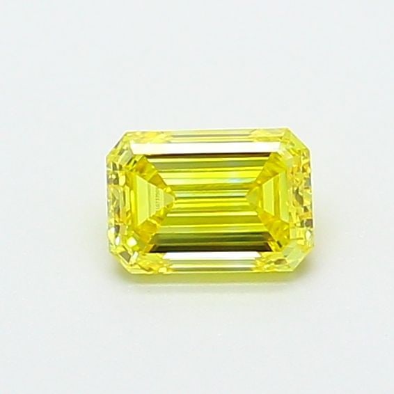 Loose Diamond - EMERALD 0.54ct Fancy Vivid Yellow VVS2: Loose Diamond - EMERALD 0.54ct Fancy Vivid Yellow VVS2 Source: This is a real non-mined Diamond that has been grown in a lab Shape: EMERALD Carats: 0.54 Color: Fancy Vivid Yellow Certification: IGI Vi
