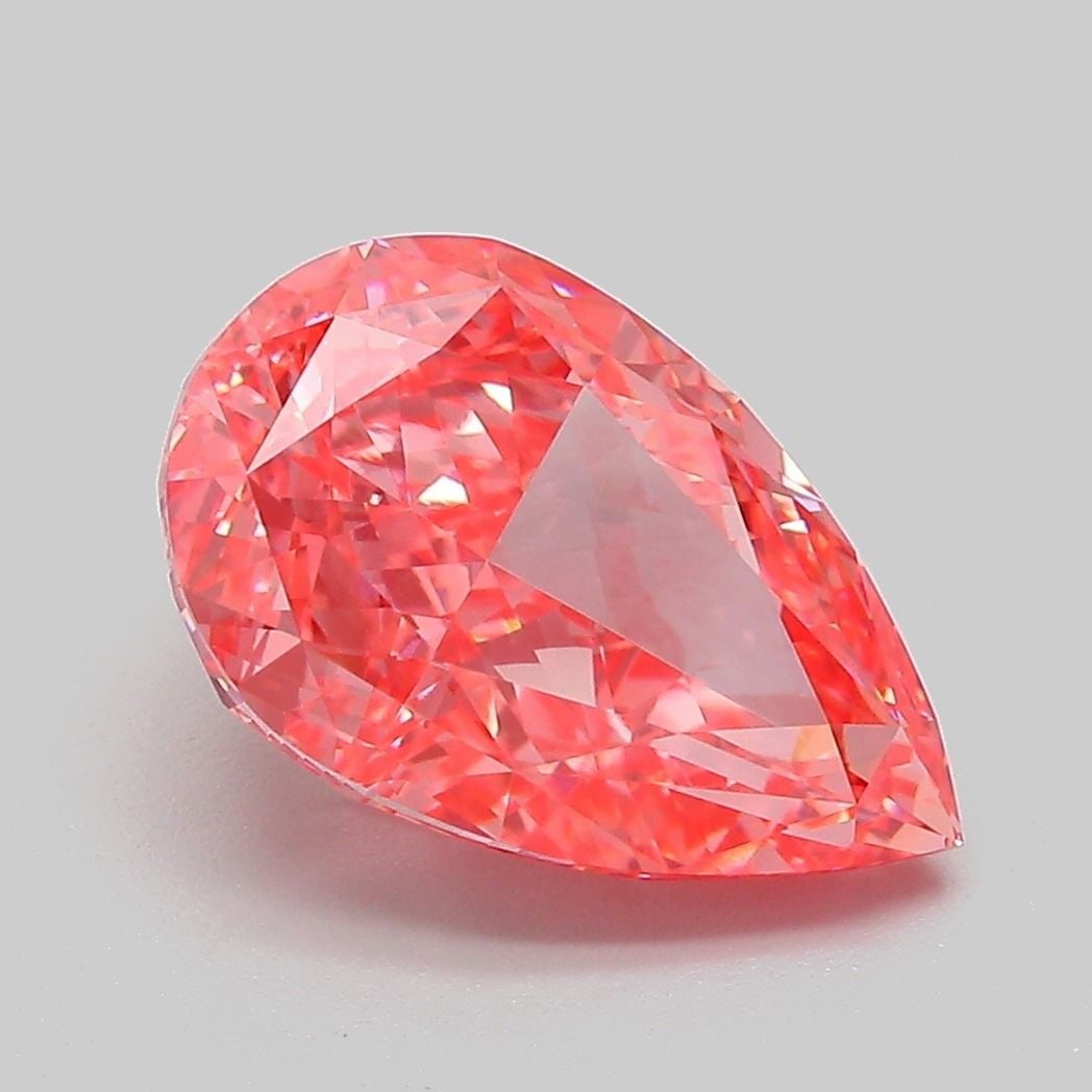 Loose Diamond - PEAR 3.74ct Fancy Vivid Pink VVS2: Loose Diamond - PEAR 3.74ct Fancy Vivid Pink VVS2 Source: This is a real non-mined Diamond that has been grown in a lab Shape: PEAR Carats: 3.74 Color: Fancy Vivid Pink Certification: IGI Video: