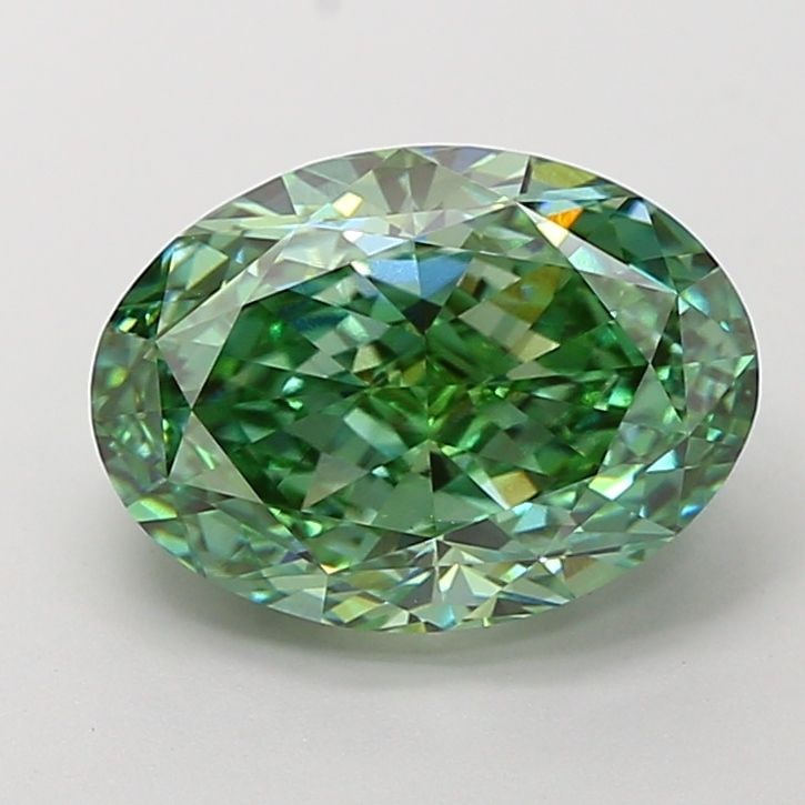 Loose Diamond - OVAL 4.51ct Fancy Vivid Green VS1: Loose Diamond - OVAL 4.51ct Fancy Vivid Green VS1 Source: This is a real non-mined Diamond that has been grown in a lab Shape: OVAL Carats: 4.51 Color: Fancy Vivid Green Certification: IGI Video: