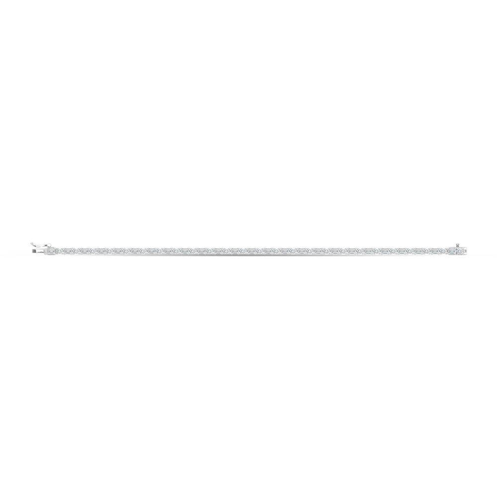 14K White Gold Lab Grown Diamond 4 1/4 Ct.Tw. Emerald and Oval Shape Fashion Bracelet: 14K White Gold Lab Grown Diamond 4 1/4 Ct.Tw. Emerald and Oval Shape Fashion Bracelet This 14K White Gold fashion bracelet showcases emerald and oval-shaped lab grown diamonds totaling 4 1/4 Ct.Tw., r