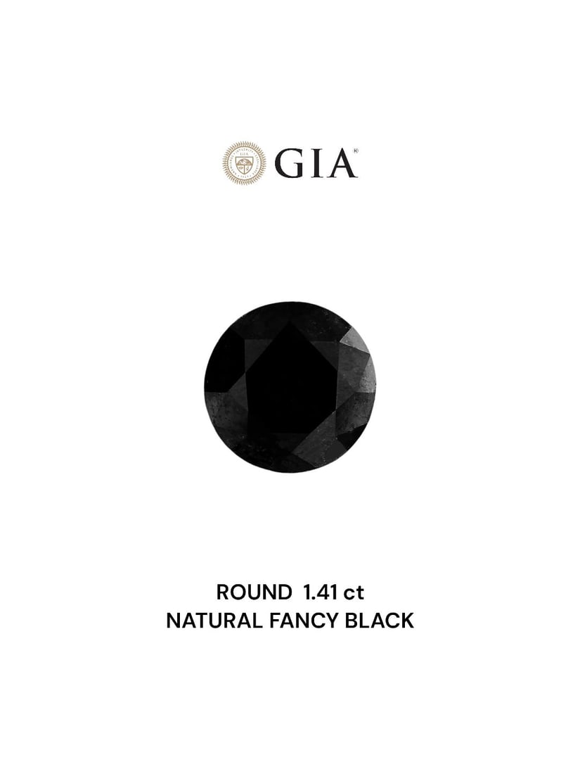 Loose Diamond - ROUND 1.41ct Fancy Black VVS2: Loose Diamond - ROUND 1.41ct Fancy Black VVS2 Source: Natural Shape: ROUND Carats: 1.41 Color: Fancy Black Certification: GIA Video: