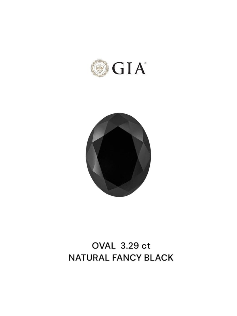 Loose Diamond - OVAL 3.29ct Fancy Black VVS2: Loose Diamond - OVAL 3.29ct Fancy Black VVS2 Source: Natural Shape: OVAL Carats: 3.29 Color: Fancy Black Certification: GIA Video: