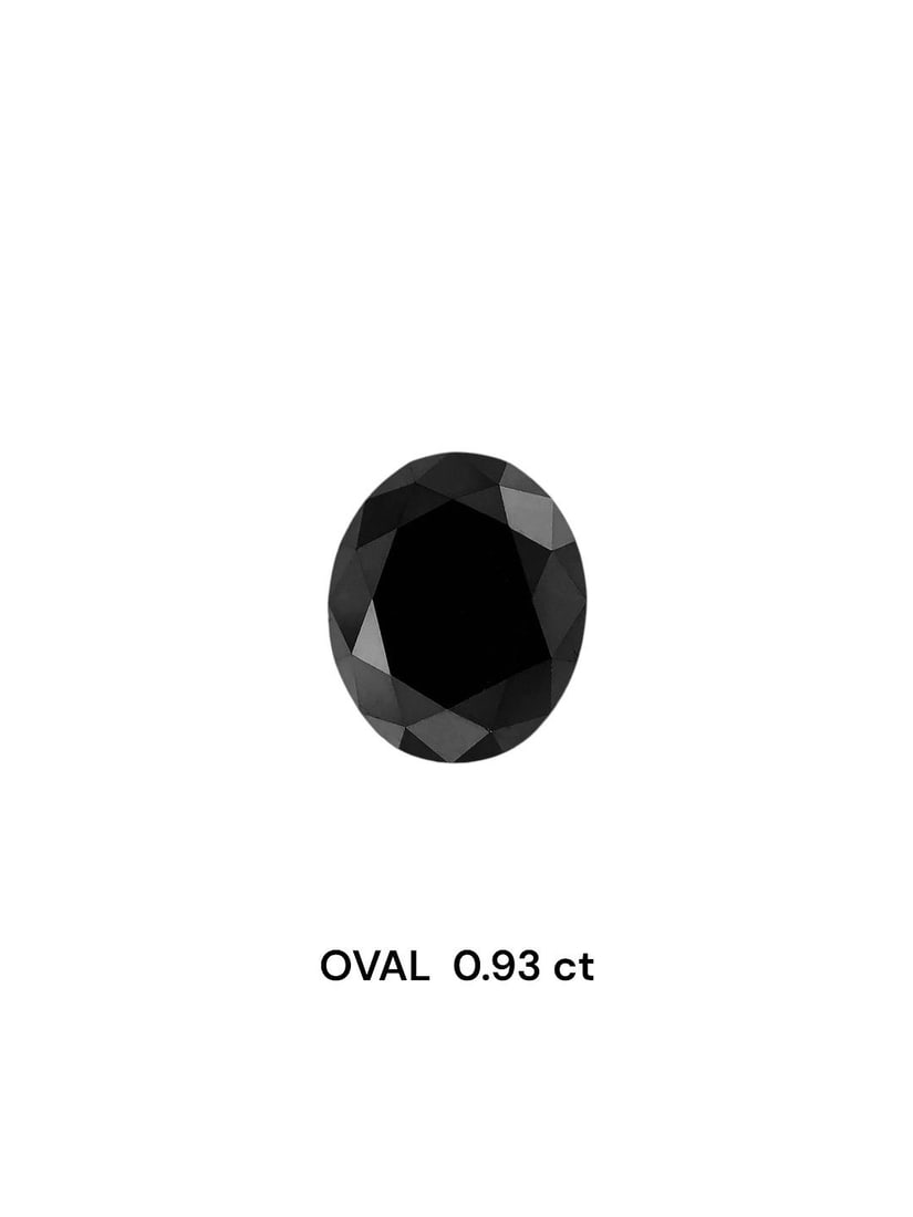 Loose Diamond - OVAL 0.93ct Fancy Black VVS2: Loose Diamond - OVAL 0.93ct Fancy Black VVS2 Source: Natural Shape: OVAL Carats: 0.93 Color: Fancy Black Certification: NONE Video:
