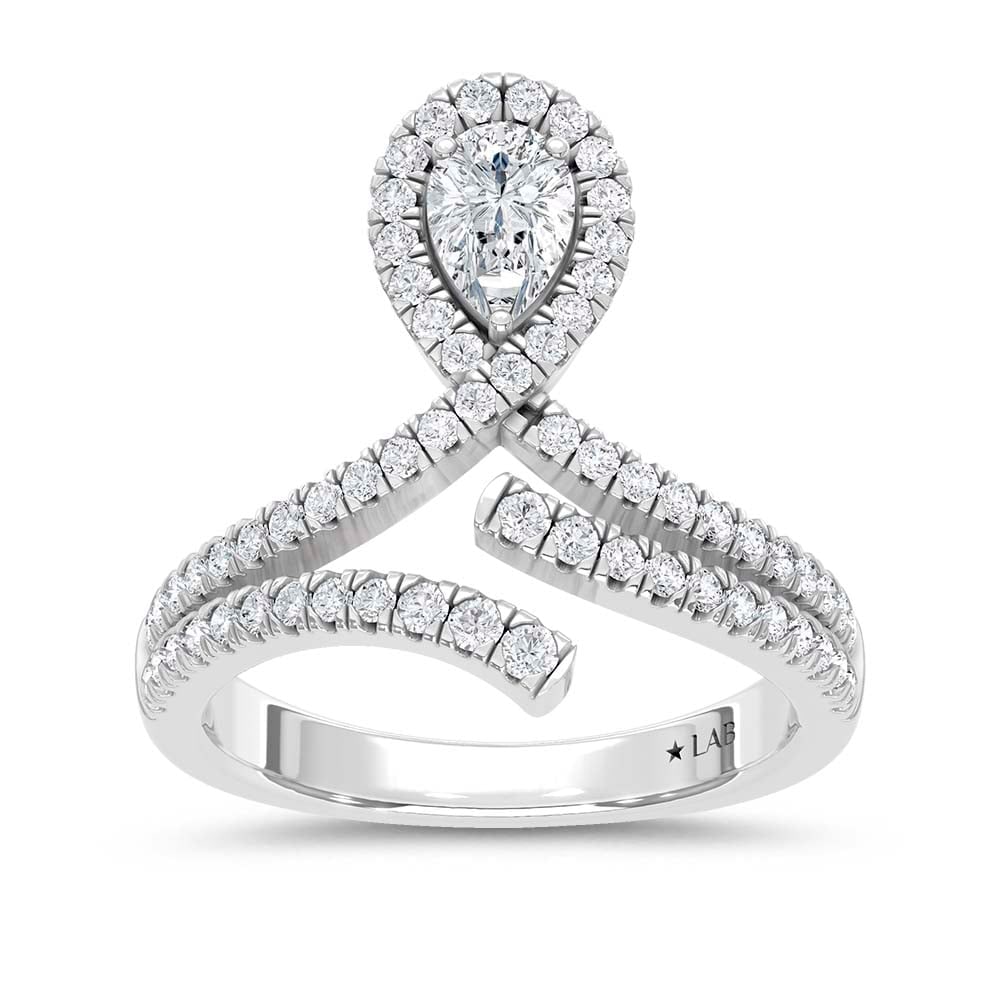 14K White Gold Lab Grown Diamond 3/4 Ct.Tw. Fashion Ring: 14K White Gold Lab Grown Diamond 3/4 Ct.Tw. Fashion Ring This polished 14K White Gold fashion ring features lab grown diamonds totaling 3/4 Ct.Tw., delivering clean lines and luminous sparkle. 14k Whi