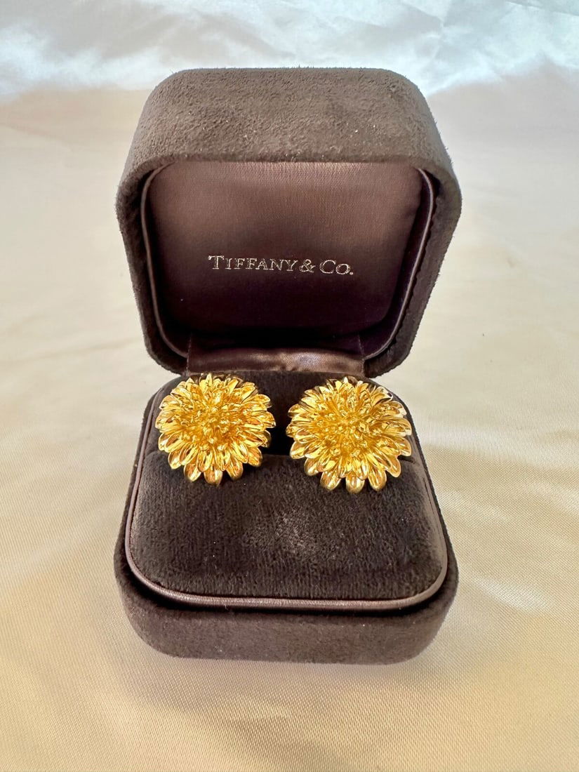 Tiffany & Co 18K Yellow Gold Cuff Earrings with Original Box (1 of 7)