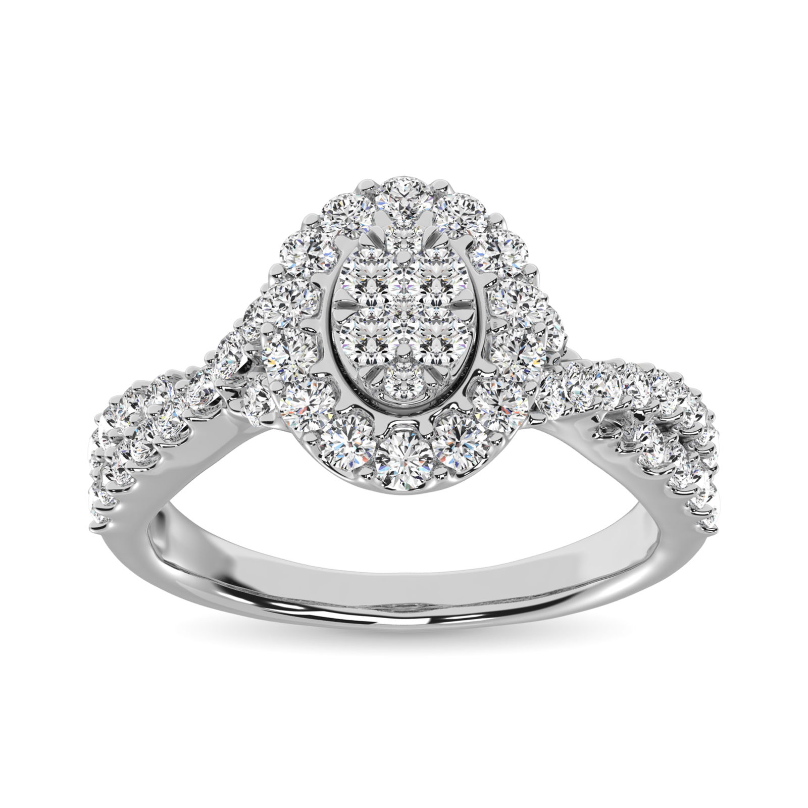 Diamond 1 Ct.Tw. Oval Shape Engagement Ring in 10K White Gold: Diamond 1 Ct.Tw. Oval Shape Engagement Ring in 10K White Gold 10k White Gold Stone Color: G-h Stone Clarity: I1 This item may take 2-5 weeks for shipping. PLEASE NOTE: Framed, Large, or heavy items do