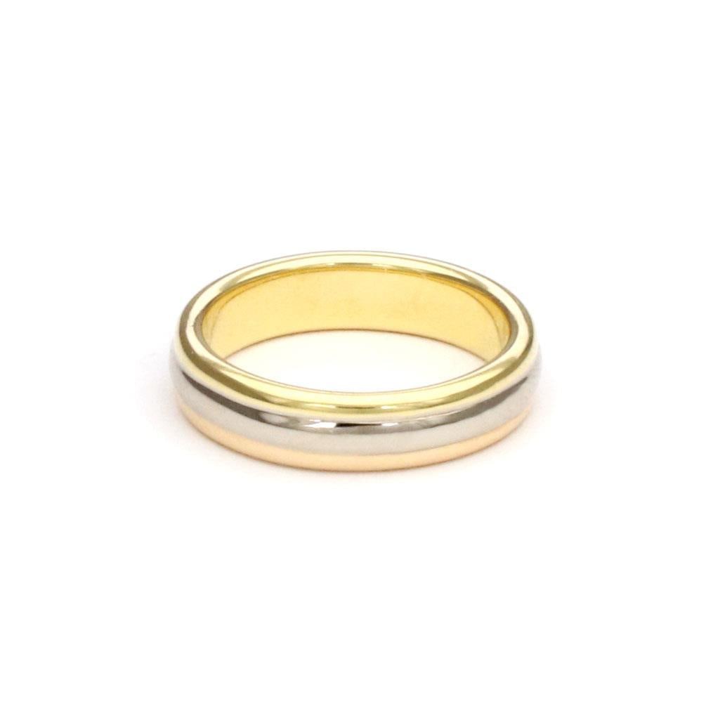 Cartier 18k Tricolor Gold 4mm Dome Band Ring US 4.5: Cartier 18k Tricolor Gold 4mm Dome Band Ring US 4.5 This exquisite dome band ring by Cartier is a stunning example of fine craftsmanship. Made from 18k yellow, rose, and white gold, it features a high