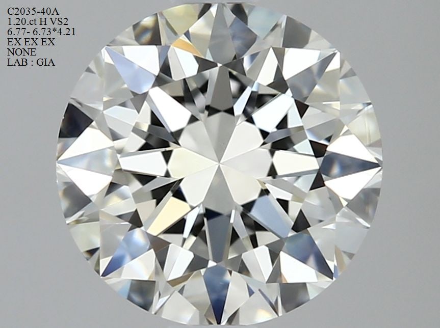Loose Diamond - ROUND 1.2ct H VS2: Loose Diamond - ROUND 1.2ct H VS2 Source: Natural Shape: ROUND Carats: 1.2 Color: H Clarity: VS2 Certification: GIA Video: