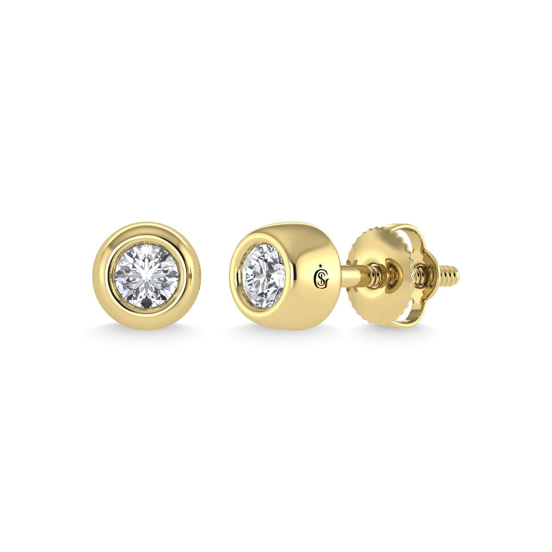 14K Yellow Gold Diamond 1/5 Ct.Tw. Stud Earrings (1 of 4)