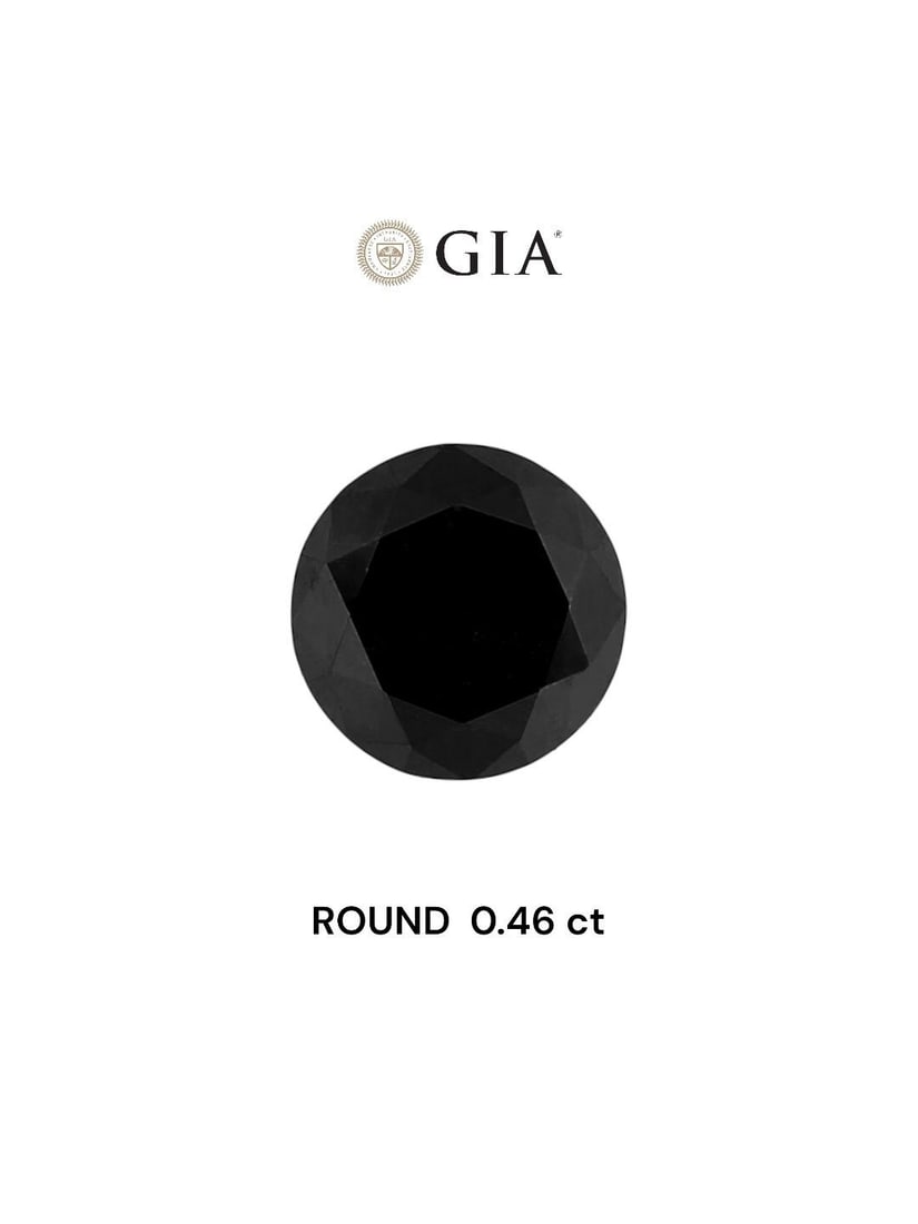 Loose Diamond - ROUND 0.46ct Fancy Black VVS2: Loose Diamond - ROUND 0.46ct Fancy Black VVS2 Source: Natural Shape: ROUND Carats: 0.46 Color: Fancy Black Certification: GIA Video: