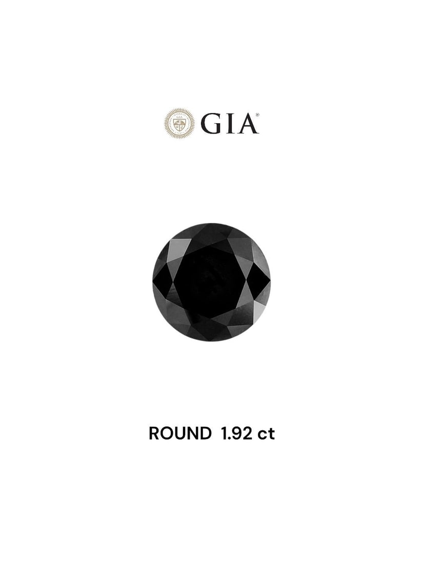 Loose Diamond - ROUND 1.92ct Fancy Black VVS2: Loose Diamond - ROUND 1.92ct Fancy Black VVS2 Source: Natural Shape: ROUND Carats: 1.92 Color: Fancy Black Certification: GIA Video: