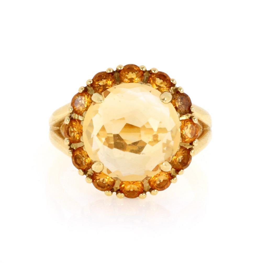 Ippolita 18k Yellow Gold Cocktail Ring with Citrine Gemstone Size 7: Ippolita 18k Yellow Gold Cocktail Ring with Citrine Gemstone Size 7 Elevate your style with this stunning cocktail ring by Ippolita, crafted from luxurious 18k yellow gold. The centerpiece features a