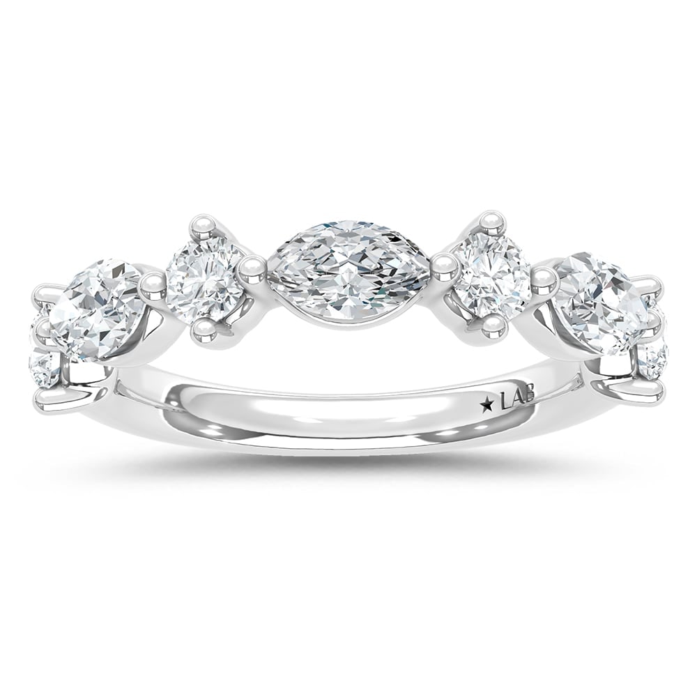 14K White Gold Lab Grown Diamond 1 Ct.Tw. Stackable Band: 14K White Gold Lab Grown Diamond 1 Ct.Tw. Stackable Band A timeless piece of luxury, the 14K White Gold Lab Grown Diamond Stackable Band with 1 Ct. of diamonds brings a refined sparkle to any collecti
