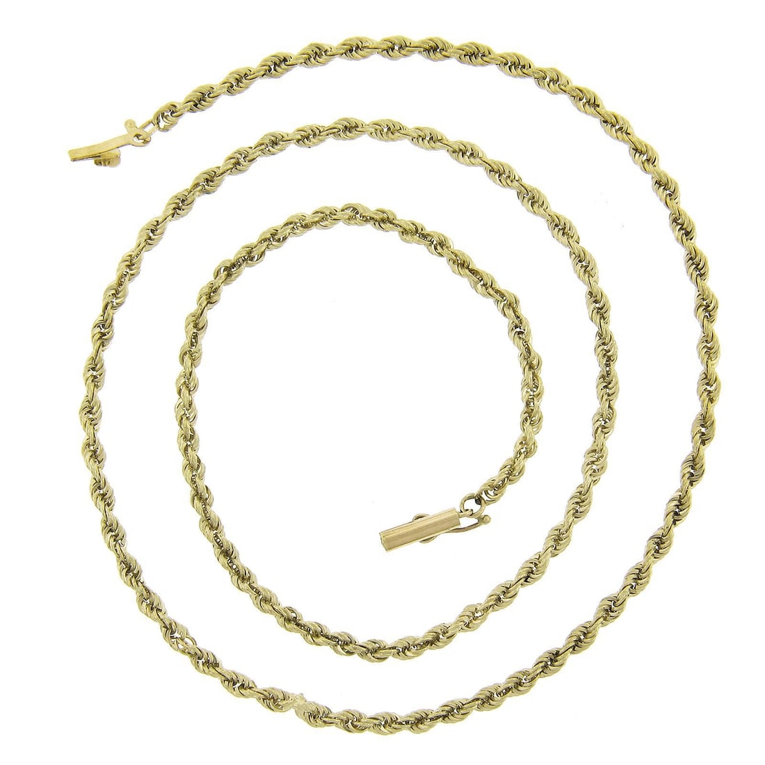 14k Yellow Gold 18 Inch Rope Link Chain Necklace: 14k Yellow Gold 18 Inch Rope Link Chain Necklace This exquisite Classic Solid 14k Yellow Gold Rope Link Chain Necklace is a timeless addition to any jewelry collection. Crafted from solid 14k yellow g