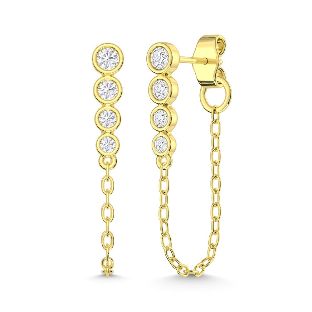 10K Yellow Gold Lab Grown Diamond 3/8 Ct.Tw. Fashion Earrings: 10K Yellow Gold Lab Grown Diamond 3/8 Ct.Tw. Fashion Earrings Warm yellow gold enhances 3/8 Ct.Tw. of lab-grown diamonds, offering timeless luxury in a versatile design. 10k Yellow Gold Stone Color: D