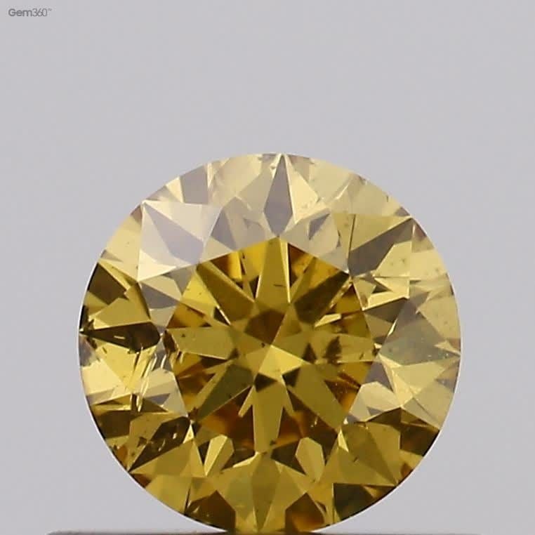Loose Diamond - ROUND 0.41ct Fancy Deep Brownish Orangey Yellow I1: Loose Diamond - ROUND 0.41ct Fancy Deep Brownish Orangey Yellow I1 Source: Natural Shape: ROUND Carats: 0.41 Color: Fancy Deep Brownish Orangey Yellow Certification: GIA Video: