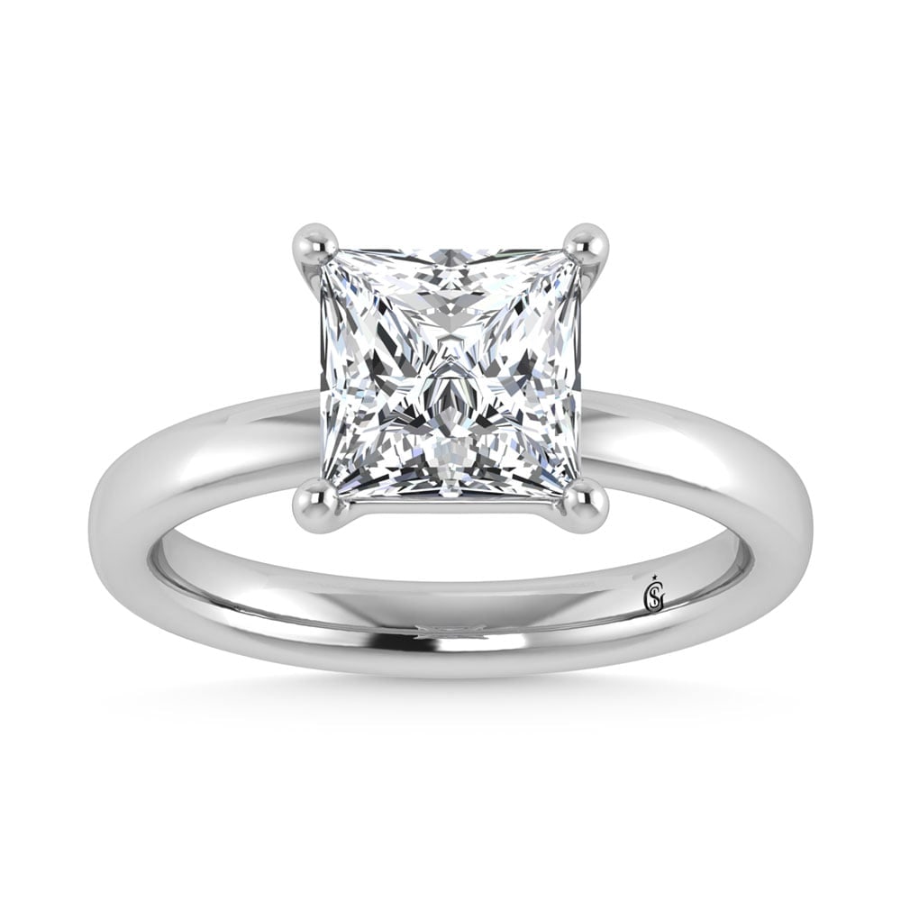 14K White Gold Lab Grown Diamond 1 Ct.Tw. IGI Certified Princess Shape Solitaire (Available from 1CT: 14K White Gold Lab Grown Diamond 1 Ct.Tw. IGI Certified Princess Shape Solitaire (Available from 1CT to 7CT) Elegant, minimal, and made to shine. Our solitaire diamond ring features a brilliant single