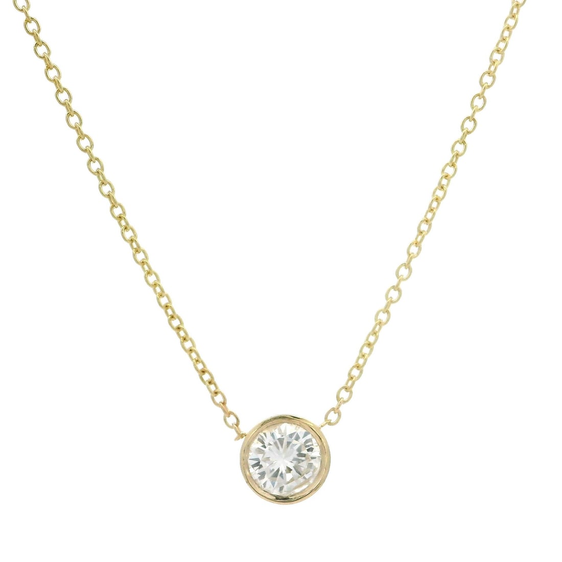 14k Yellow Gold 0.42ct Round Diamond Solitaire Pendant Necklace (1 of 5)