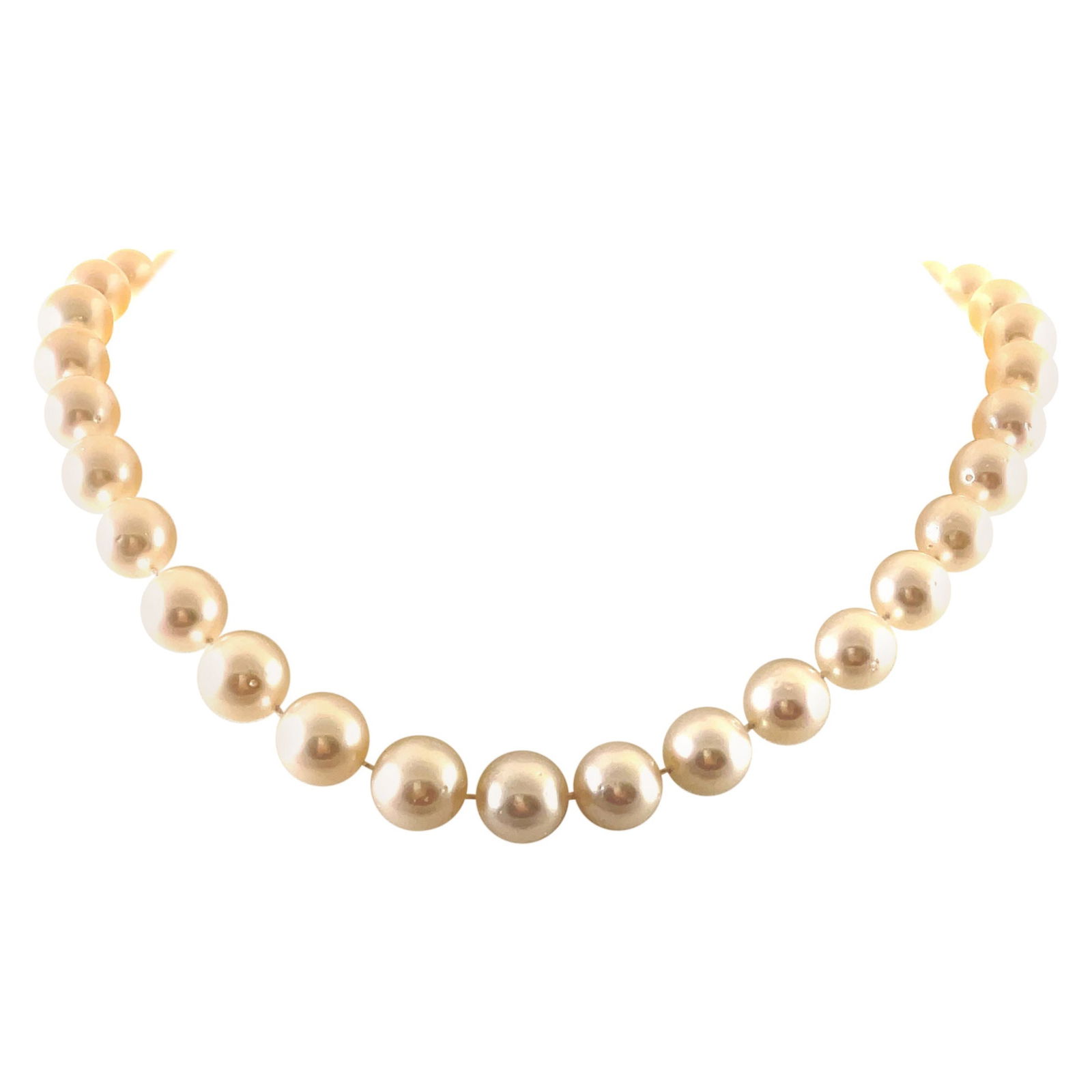 Elegant 37 South Sea Pearl Necklace in White Gold with Diamonds (1 of 5)