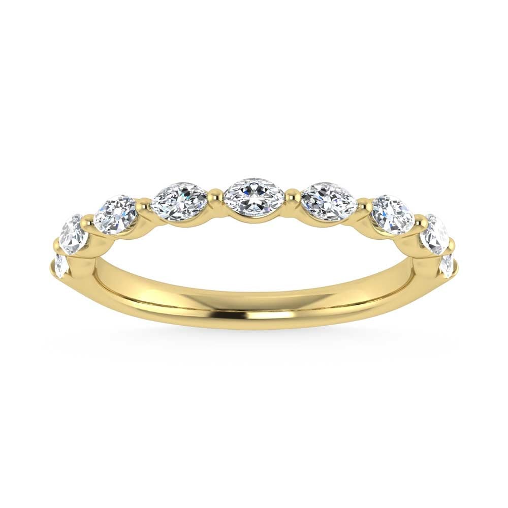 14K Yellow Gold Lab Grown Diamond 1/3 Ct.Tw. Marquise Shape Stackable Band: 14K Yellow Gold Lab Grown Diamond 1/3 Ct.Tw. Marquise Shape Stackable Band Designed with 1/3 Ct. of brilliant marquise-cut diamonds, the 14K Yellow Gold Lab Grown Diamond Marquise Shape Stackable Band