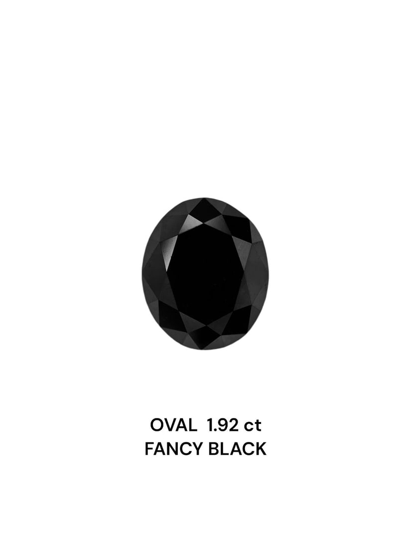 Loose Diamond - OVAL 1.92ct Black: Loose Diamond - OVAL 1.92ct Black Source: Natural Shape: OVAL Carats: 1.92 Color: Black Certification: IGI Video: