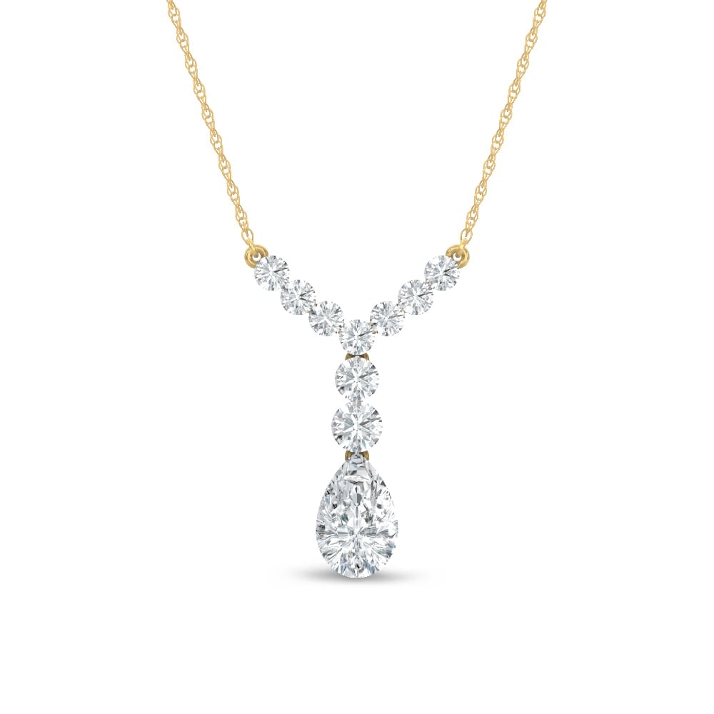 14K Yellow Gold Lab Grown Diamond 1 5/8 Ct.Tw. Fashion Necklace: 14K Yellow Gold Lab Grown Diamond 1 5/8 Ct.Tw. Fashion Necklace Add a touch of elegance to any outfit with this 14K Yellow gold fashion necklace, featuring 1 5/8 carats total weight of sparkling lab-g