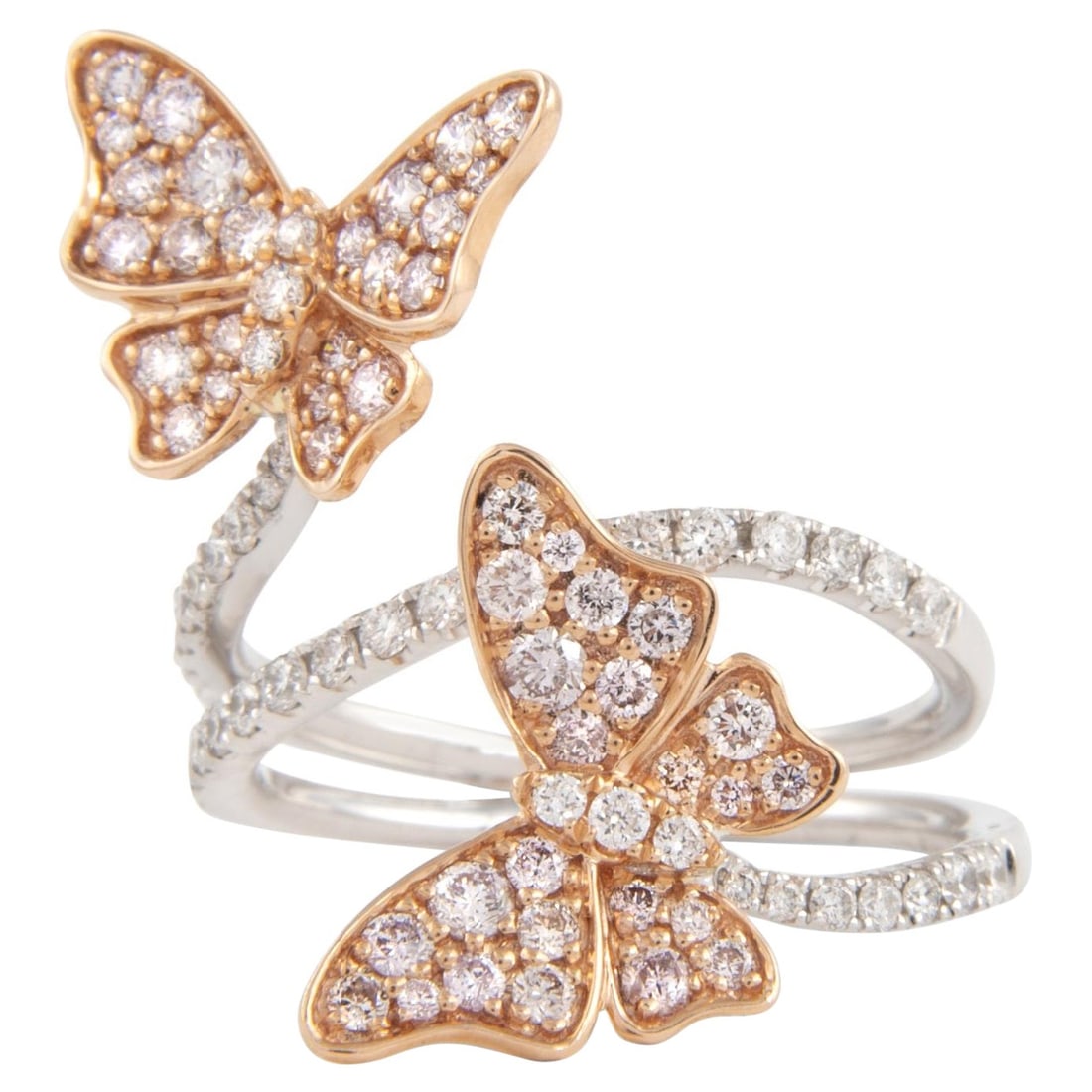 1.23ct Pink Diamond Butterfly Ring in 14k Rose and White Gold (1 of 5)