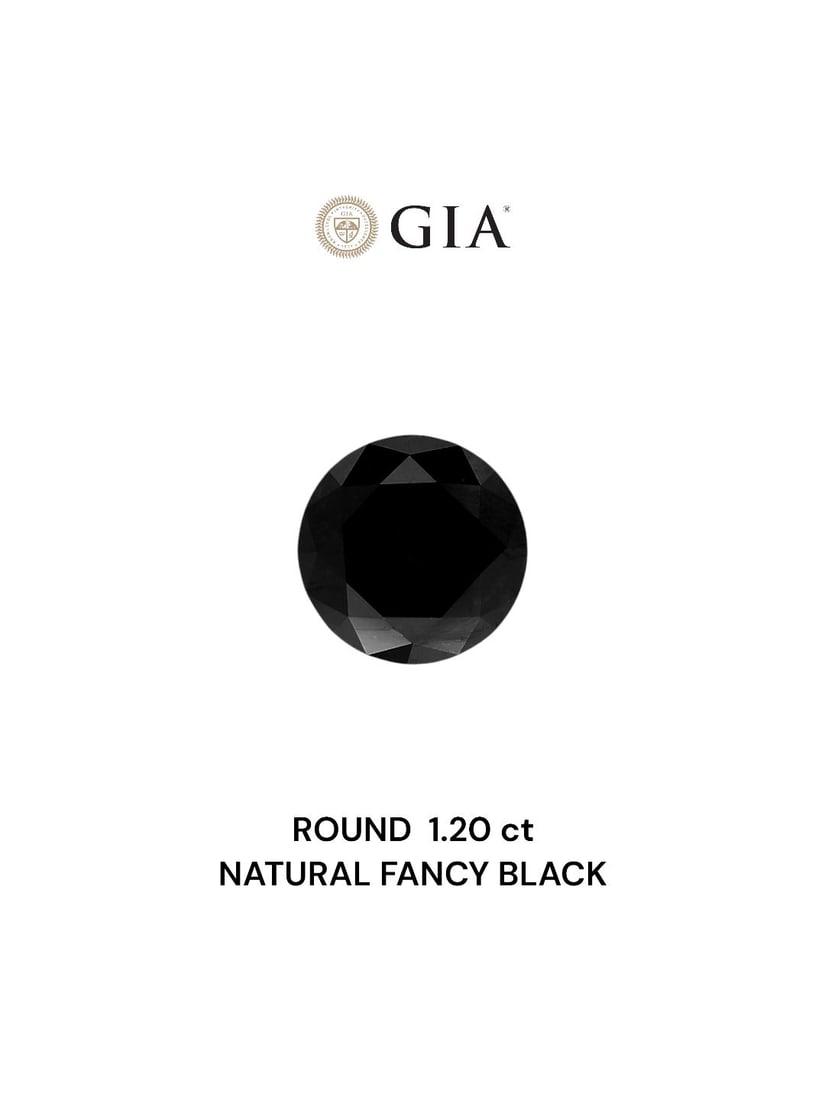 Loose Diamond - ROUND 1.2ct Fancy Black VVS2: Loose Diamond - ROUND 1.2ct Fancy Black VVS2 Source: Natural Shape: ROUND Carats: 1.2 Color: Fancy Black Certification: GIA Video: