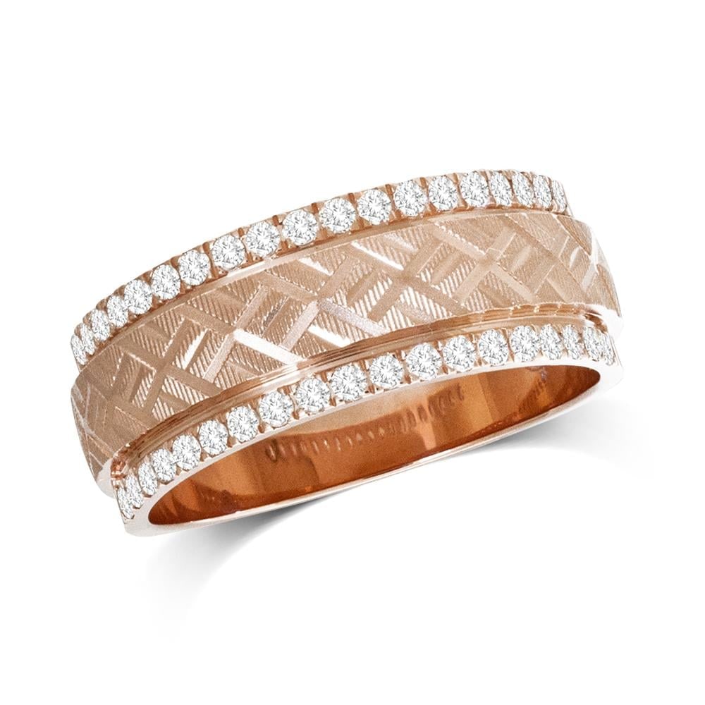 14K White Gold 1/2 Ct.Tw. Diamond Machine Mens Band: 14K White Gold 1/2 Ct.Tw. Diamond Machine Mens Band This Eye-Catching Ring Is Available In 14K White Gold. There Are 38 Machine Band Round Diamonds With A Total Carat Weight Of 1/2Ct.Tw. Set In A Mach