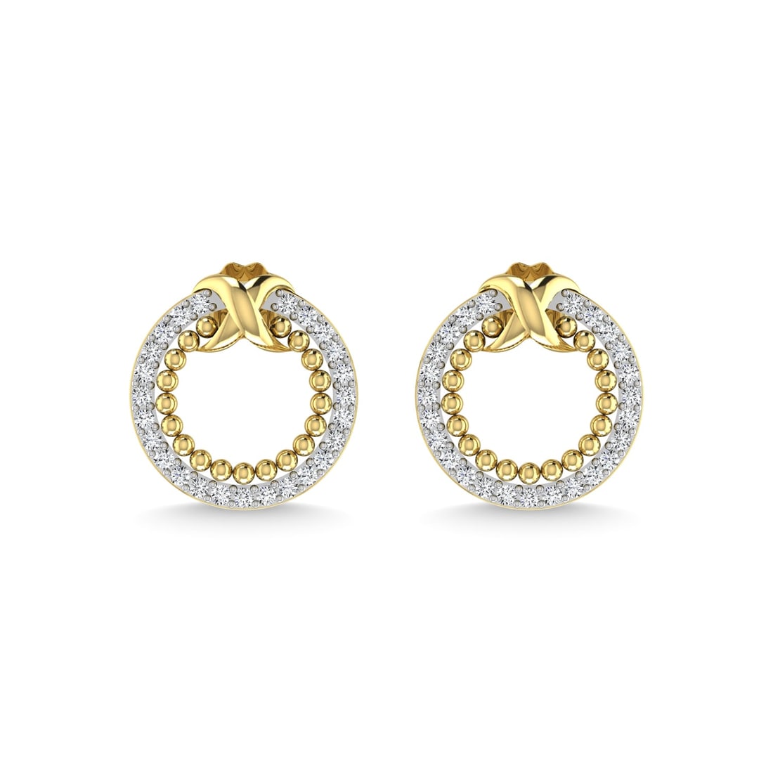 10K Yellow Gold Diamond 1/4 Ct.Tw. Fashion Earrings (1 of 2)