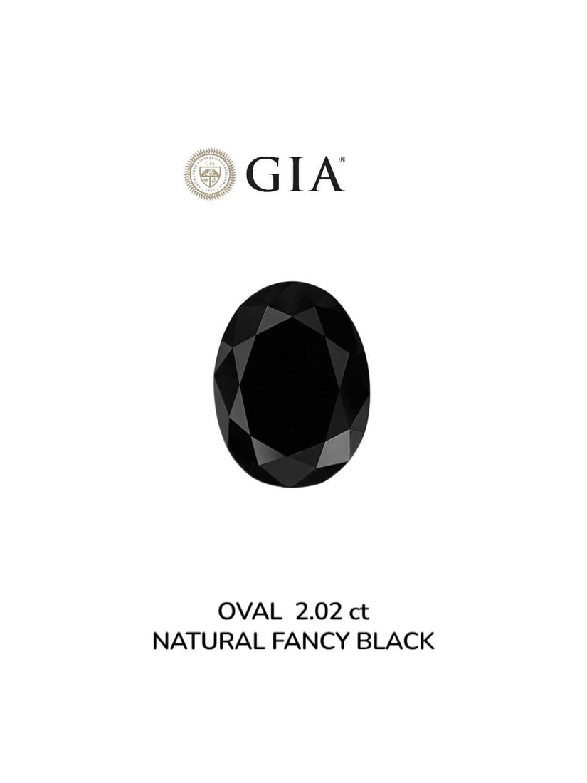 Loose Diamond - OVAL 2.02ct Fancy Black VVS2: Loose Diamond - OVAL 2.02ct Fancy Black VVS2 Source: Natural Shape: OVAL Carats: 2.02 Color: Fancy Black Certification: GIA Video: