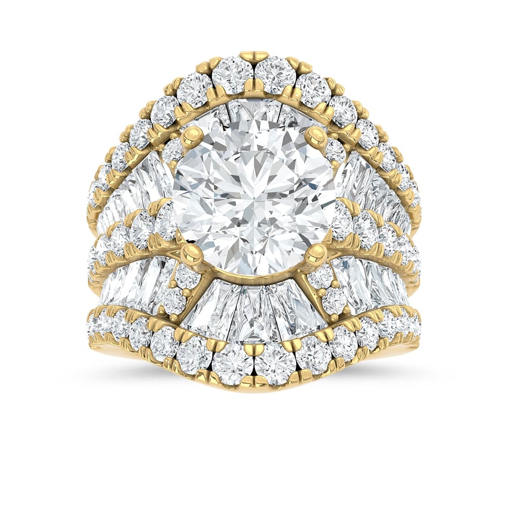 14K Yellow Gold Lab Grown Diamond 9 1/2 Ct.Tw. Engagement Ring: 14K Yellow Gold Lab Grown Diamond 9 1/2 Ct.Tw. Engagement Ring 14k Yellow Gold Stone Color: D-f Stone Clarity: Vs This item may take 2-5 weeks for shipping. PLEASE NOTE: Framed, Large, or heavy items