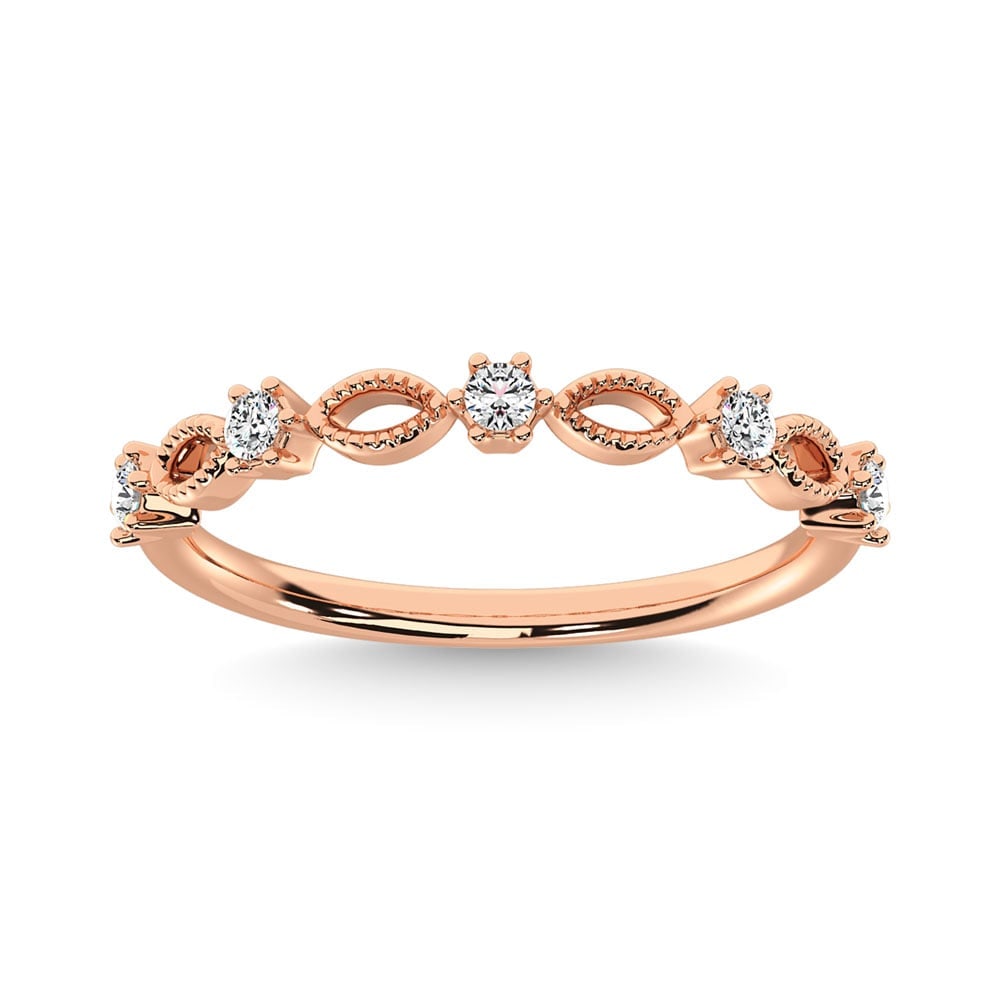 Diamond 1/5 Ct.Tw. Stackable Ring in 14K Rose Gold: Diamond 1/5 Ct.Tw. Stackable Ring in 14K Rose Gold 14k Rose Gold Stone Clarity: I1 This item may take 2-5 weeks for shipping. PLEASE NOTE: Framed, Large, or heavy items do not have shipping costs incl
