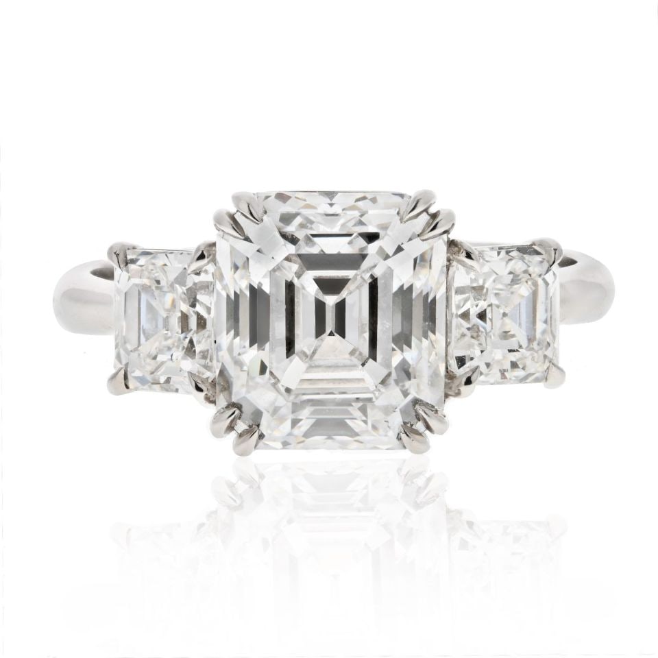 Bespoke Leon Mege 3.44ct D VVS2 Ascher Cut Diamond Ring in Platinum (1 of 5)