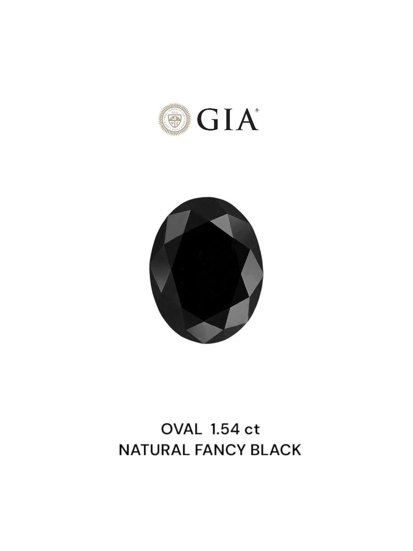 Loose Diamond - OVAL 1.54ct Fancy Black VVS2: Loose Diamond - OVAL 1.54ct Fancy Black VVS2 Source: Natural Shape: OVAL Carats: 1.54 Color: Fancy Black Certification: GIA Video: