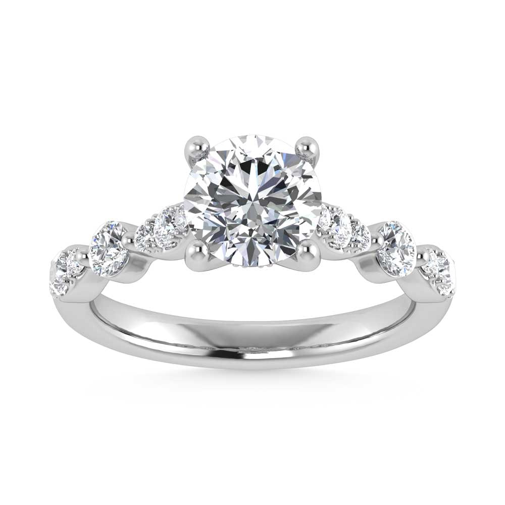 14K White Gold Lab Grown Diamond 2 1/2 Ct.Tw. Engagement Ring (IGI Certified Center 2ct): 14K White Gold Lab Grown Diamond 2 1/2 Ct.Tw. Engagement Ring (IGI Certified Center 2ct) 14K White Gold Lab Grown Diamond 2 1/2 Ct.Tw. Engagement Ring (Center Round 2ct) 14k White Gold Stone Color: D-