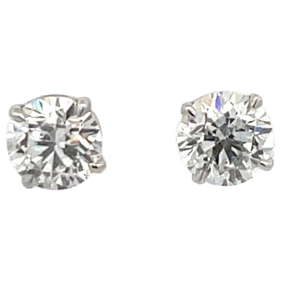GIA Certified Harbor Diamonds 2.01 Carat F SI2 Diamond Stud Earrings 18K White Gold (1 of 10)