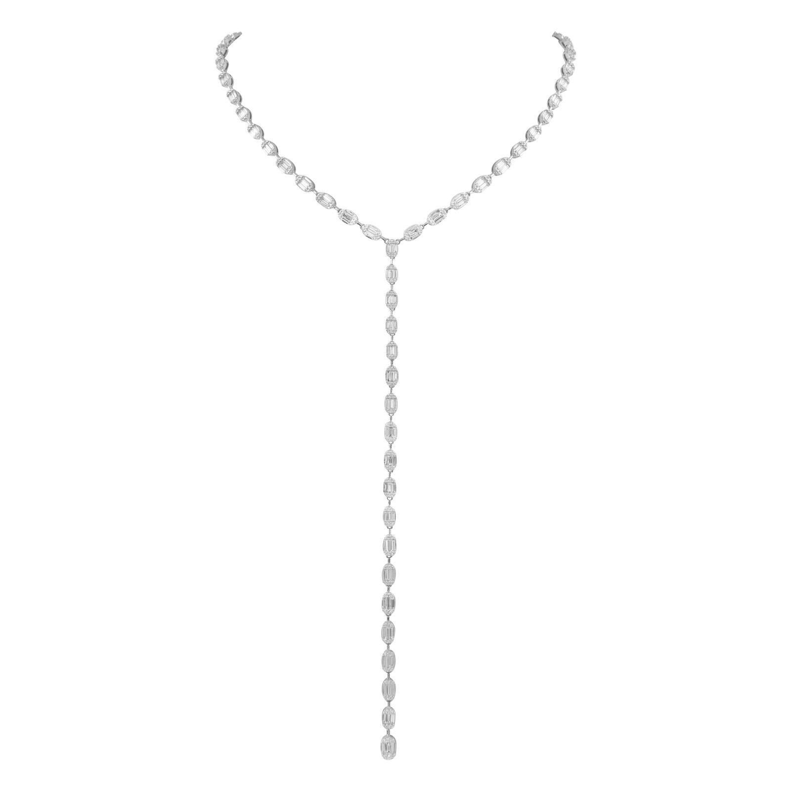 7.21ct Diamond Drop Necklace in 18k White Gold (1 of 5)