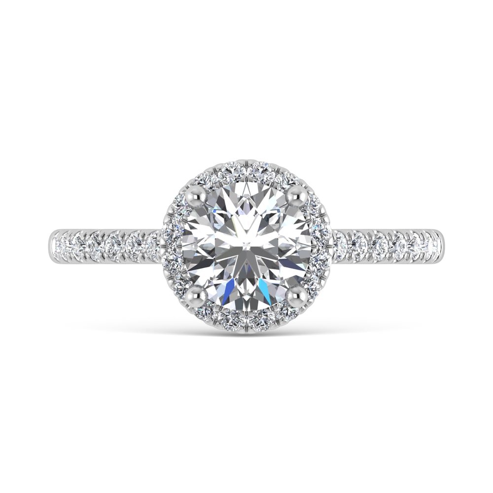 10K White Gold Lab Grown Diamond 1 1/4 Ct.Tw. Engagement Ring: 10K White Gold Lab Grown Diamond 1 1/4 Ct.Tw. Engagement Ring Celebrate your forever moment with the timeless brilliance of our Halo Diamond Engagement Ring. This exquisite piece features a stunning R