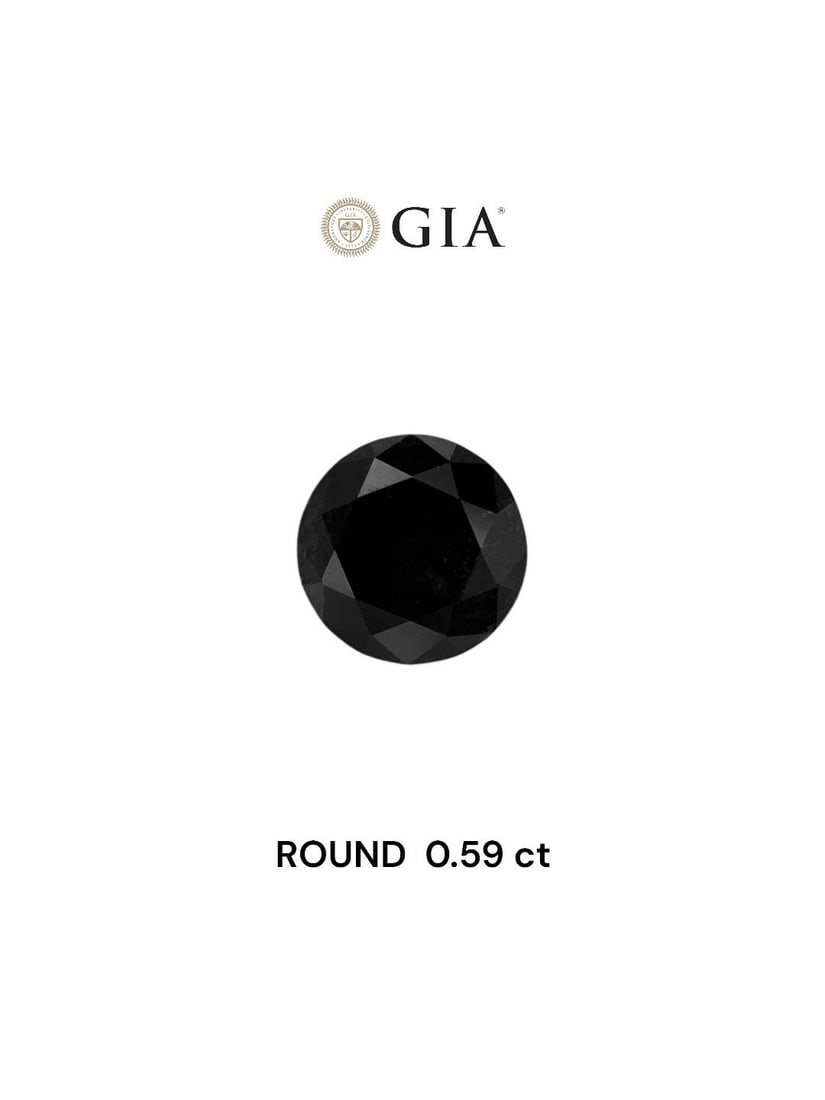 Loose Diamond - ROUND 0.59ct Fancy Black VVS2: Loose Diamond - ROUND 0.59ct Fancy Black VVS2 Source: Natural Shape: ROUND Carats: 0.59 Color: Fancy Black Certification: GIA Video: